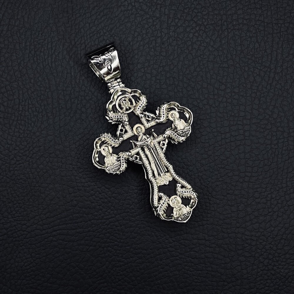 Купить Крест из серебра "Божия Матерь Покрова" (97012)